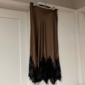 Zara satin and lace A line skirt